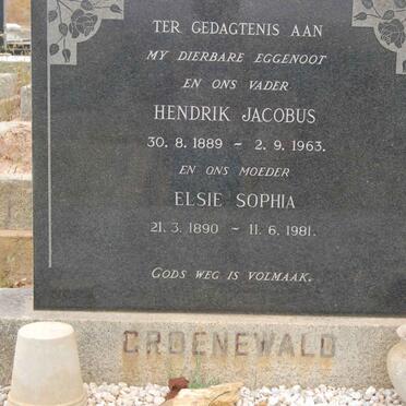 GROENEWALD Hendrik Jacobus 1889-1963 &amp; Elsie Sophia 1890-1981