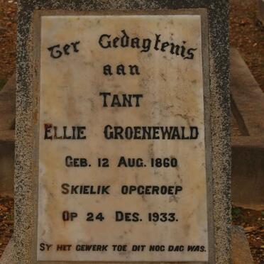 GROENEWALD Ellie 1860-1933