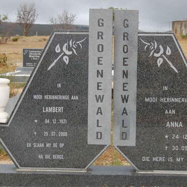 GROENEWALD Lambert 1921-2000 &amp; Anna 1921-1994