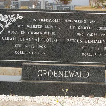GROENEWALD Petrus Benjamin 1904-1987 &amp; Sarah Johanna OTTO 1906-1997