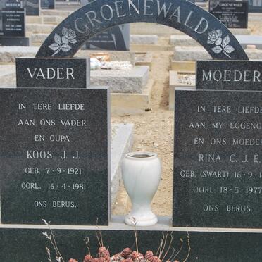 GROENEWALD J.J. 1921-1981 &amp; C.J.E. SWART 1922-1977