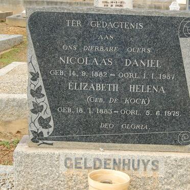 GELDENHUYS Nicolaas Daniel 1882-1957 &amp; Elizabeth Helena DE KOCK 1883-1975