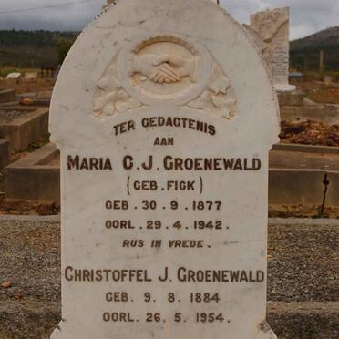 GROENEWALD Christoffel J. 1884-1954 &amp; Maria C.J. FICK 1877-1942