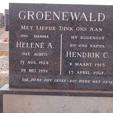 GROENEWALD Hendrik C. 1915-1967 &amp; Helene A. AURET 1924-1999