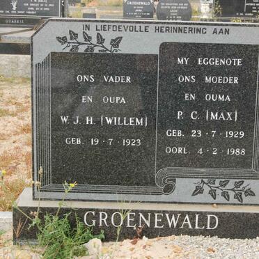 GROENEWALD W.J.H. 1923- &amp; P.C. 1929-1988