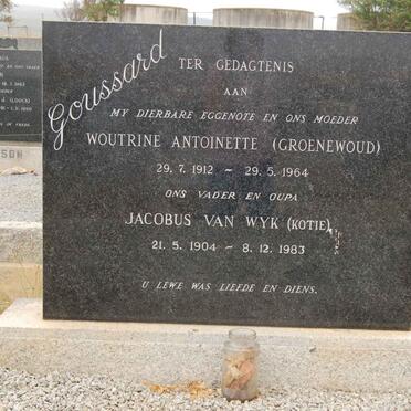 GOUSSARD Jacobus Van Wyk 1904-1983 &amp; Woutrine Antoinette GROENEWOUD 1912-1964