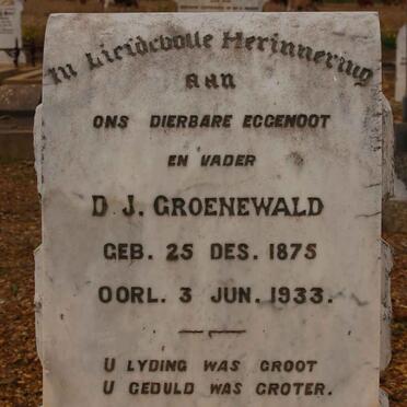 GROENEWALD D.J. 1875-1933
