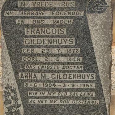 GILDENHUYS Francois 1876-1948 ::  GILDENHUYS Anna M. 1904-1955