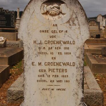 GROENEWALD H.J. 182?-1909 &amp; E.M. PIETERS 1823-1911