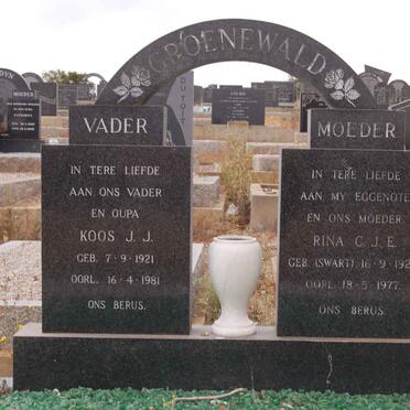 GROENEWALD J.J. 1921-1981 &amp; C.J.E. SWART 1922-1977