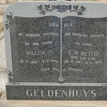 GELDENHUYS Willem J. 1890-1970 &amp; E.M. VAN DYK 1897-1970