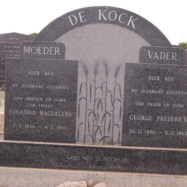 KOCK George Frederick, de 1890-1965 &amp; Susanna Magdalena SWART 1901-1997