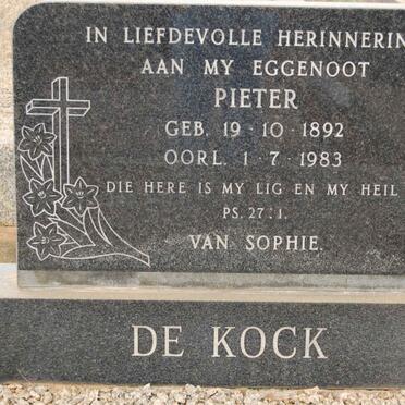 KOCK Pieter, de 1892-1983