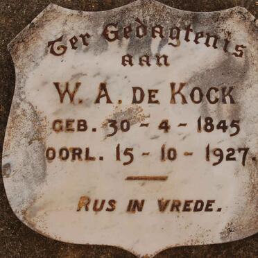 KOCK W.A., de 1845-1927