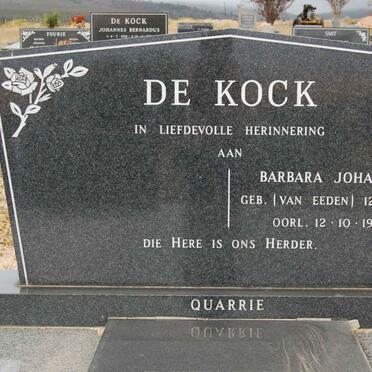 KOCK Barbara Johanna, de nee VAN EEDEN 1915-1987