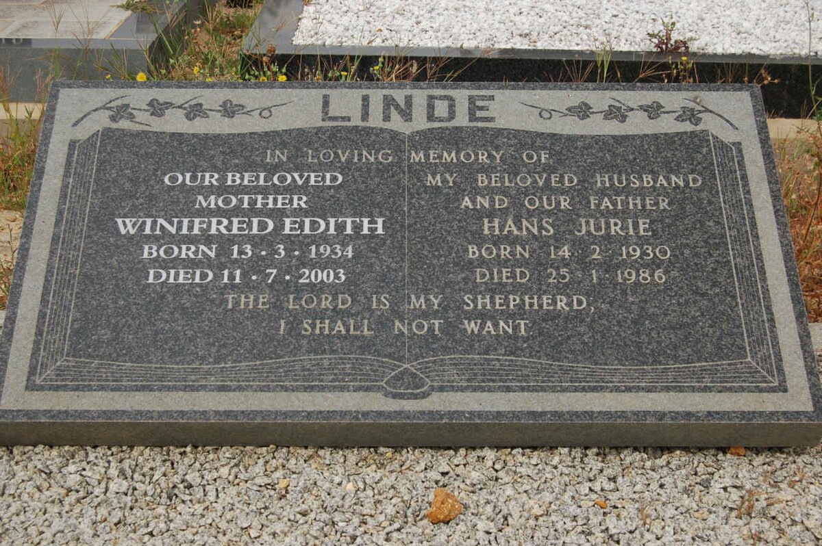 LINDE Hans Jurie 1930-1986 &amp; Winifred Edith 1934-2003