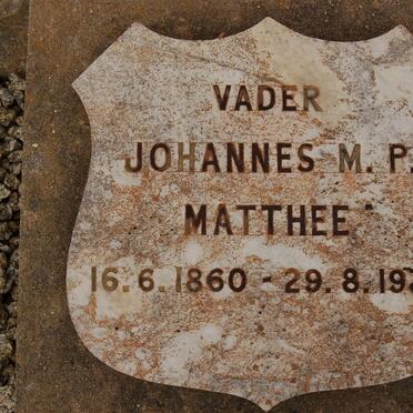 MATTHEE Johannes M.P. 1860-1930