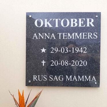 OKTOBER Anna Temmers 1942-2020