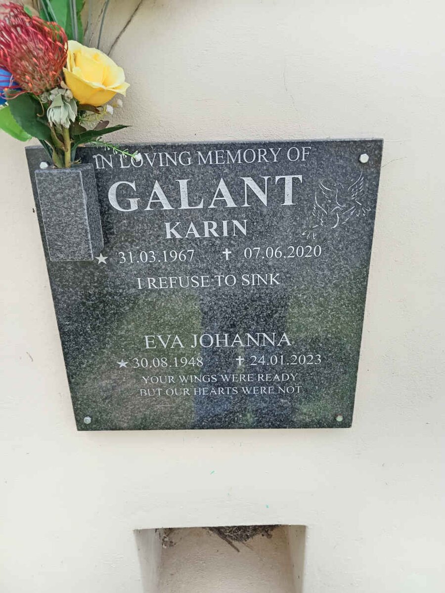 GALANT Eva Johanna 1948-2023 :: GALANT Karin 1967-2020