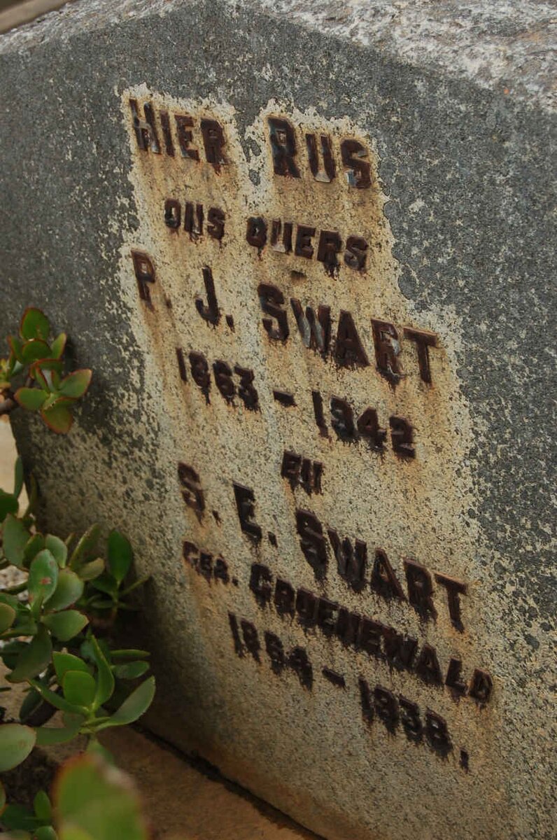 SWART P.J. 1863-1942 &amp; S.E. GROENEWALD 1864-1938