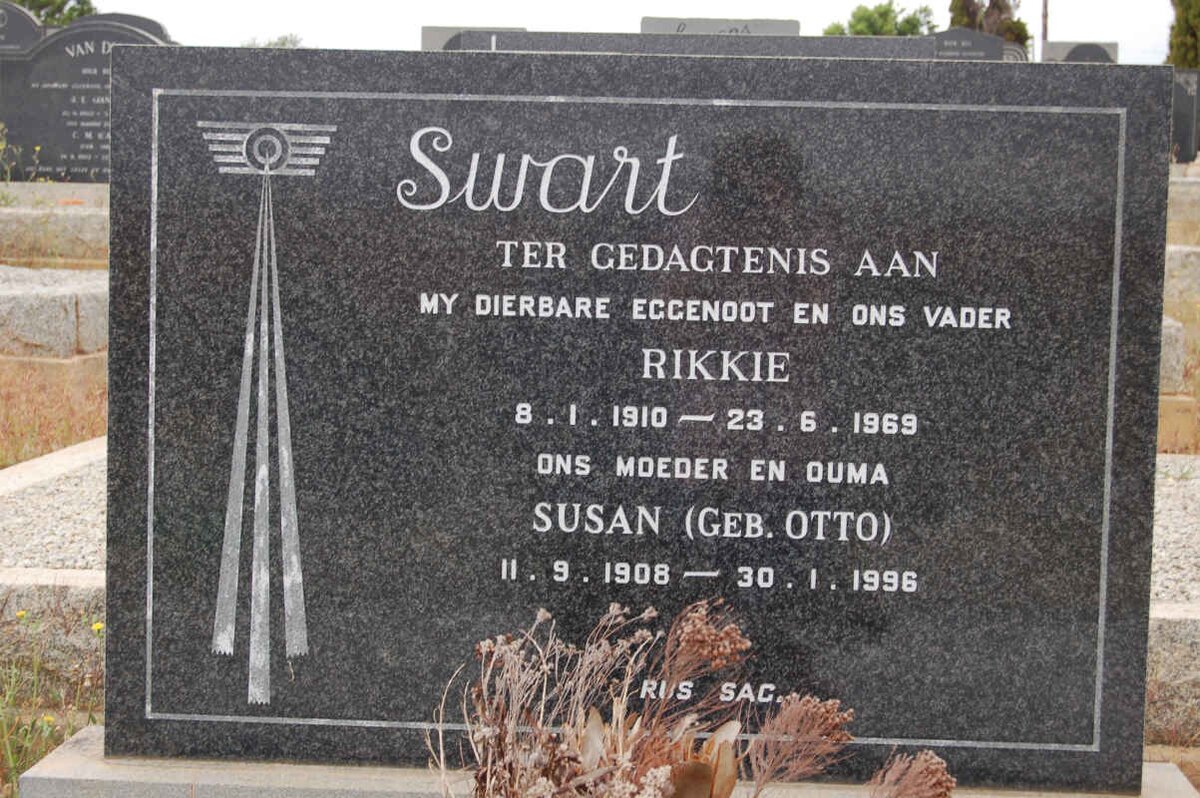 SWART Rikkie 1910-1969 &amp; Susan OTTO 1908-1996