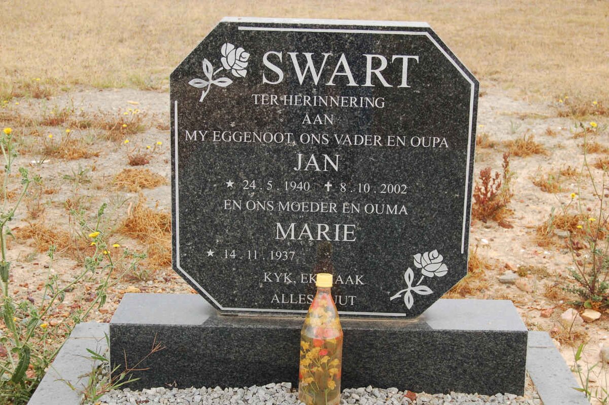 SWART Jan 1940-2002 &amp; Marie 1937-
