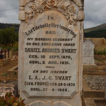 SWART Daniel Andries 1870-1931 &amp; E.A.J.C. FOURIE 1875-1955