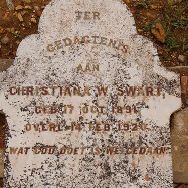 SWART Christiana W. 1891-1920