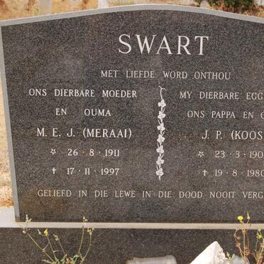 SWART J.P. 1905-1980 &amp; M.E.J. 1911-1997