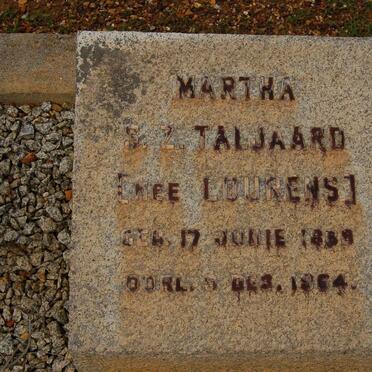 TALJAARD Martha S.Z. nee LOURENS 1889-1964