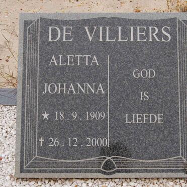 VILLIERS Aletta Johanna, de 1909-2000