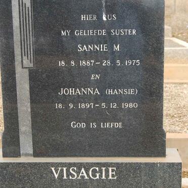 VISAGIE Sannie M. 1887-1975 :: VISAGIE Johanna 1897-1980