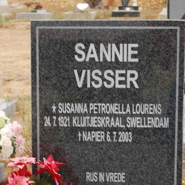 VISSER Susanna Petronella nee LOURENS 1921-2003