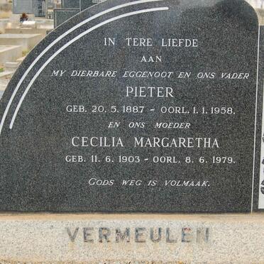 VERMEULEN Pieter 1887-1958 &amp; Cecilia Margaretha 1903-1979
