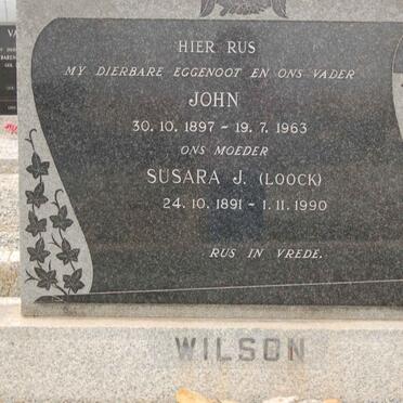 WILSON John 1897-1963 &amp; Susara J. LOOCK 1891-1990