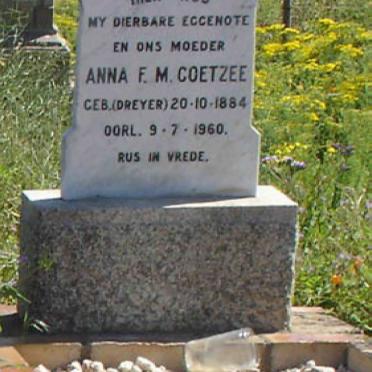 COETZEE Anna F.M. nee DREYER 1884-1960