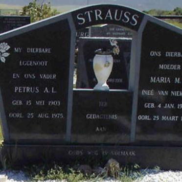 STRAUSS Petrus A.L. 1909-1975 &amp; Maria M.E. van Niekerk 1909-1954