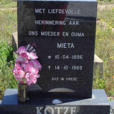 KOTZE Mieta 1896-1989