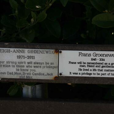 GROENEWEG Frans 1946-2014 :: GROENEWEG Leigh-Anne 1971-2011