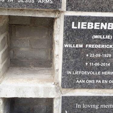 LIEBENBERG Willem Frederick Jacobus 1929-2014