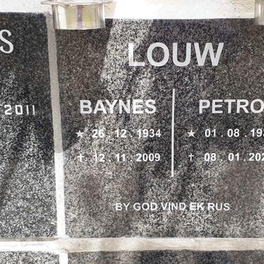 LOUW Baynes 1934-2009 &amp; Petro 1935-2021