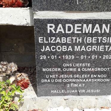 RADEMAN Elizabeth Jacoba Magrieta 1939-2021