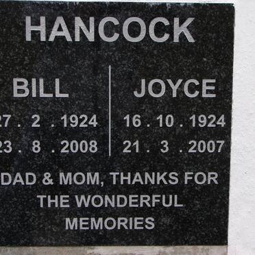 HANCOCK Bill 1924-2008 &amp; Joyce 1924-2007