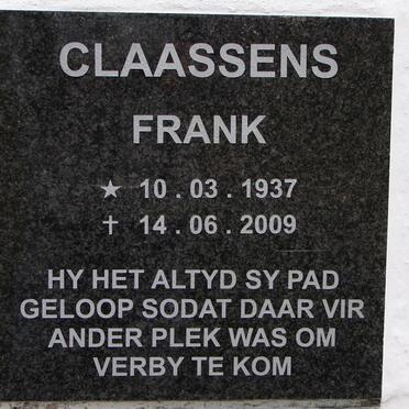 CLAASSENS Frank 1937-2009