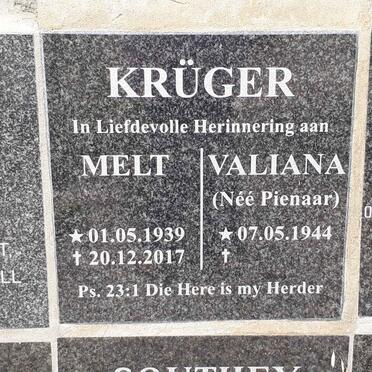 KRÜGER Melt 1939-2017 &amp; Valiana PIENAAR 1944-