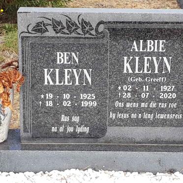 KLEYN Ben 1925-1999 &amp; Albie GREEF 1927-2020