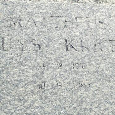 KRIGE Mattheus Uys 1910-1987