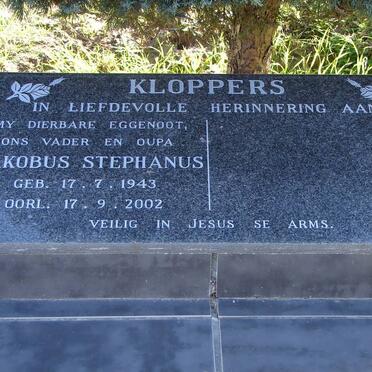 KLOPPERS Jakobus Stephanus 1943-2002