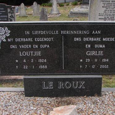 ROUX Loutjie, le 1924-1988 &amp; Girlie 1914-2002
