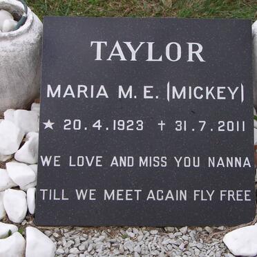 TAYLOR Maria M.E. 1923-2011